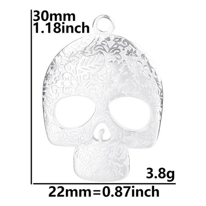2 Pieces Minimalist Classic Style Skull 304 Stainless Steel Plating Pendant Necklace