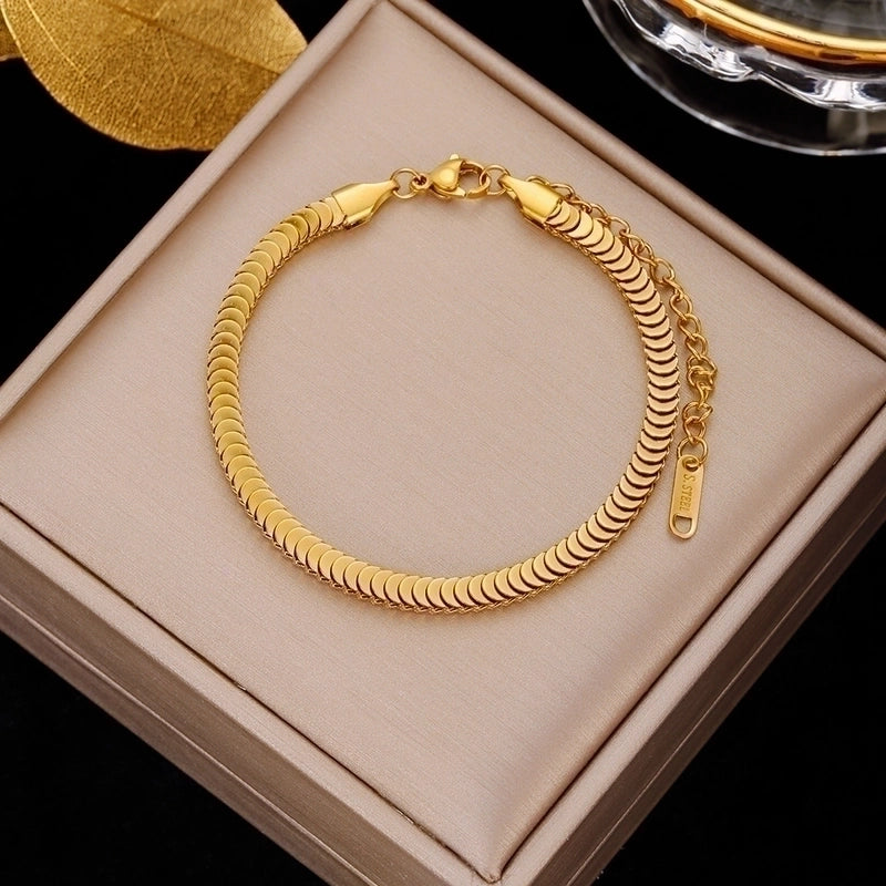 Minimalist Geometric Stainless Steel Plating Inlay Artificial Pearls Bracelets