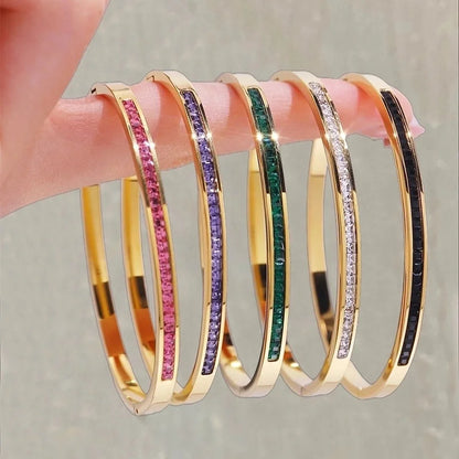 Casual Elegant Minimalist Solid Color 304 Stainless Steel Bangle In Bulk