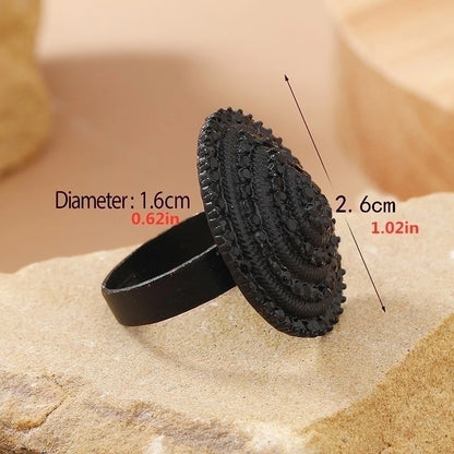 Chinoiserie Christmas Novelty Round Alloy Christmas Men'S Open Ring