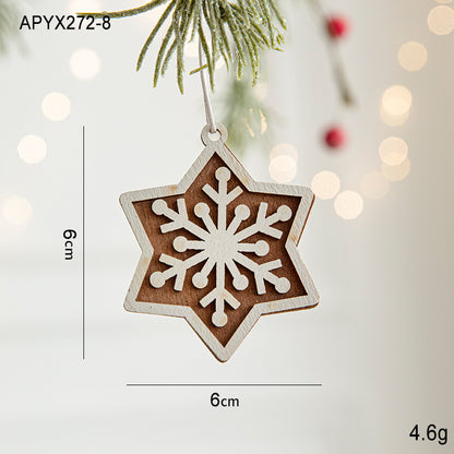 Christmas Ornaments Nordic Carved Cabin Hanging Decoration Christmas Tree Snowflake Diy Window Display Christmas Decoration
