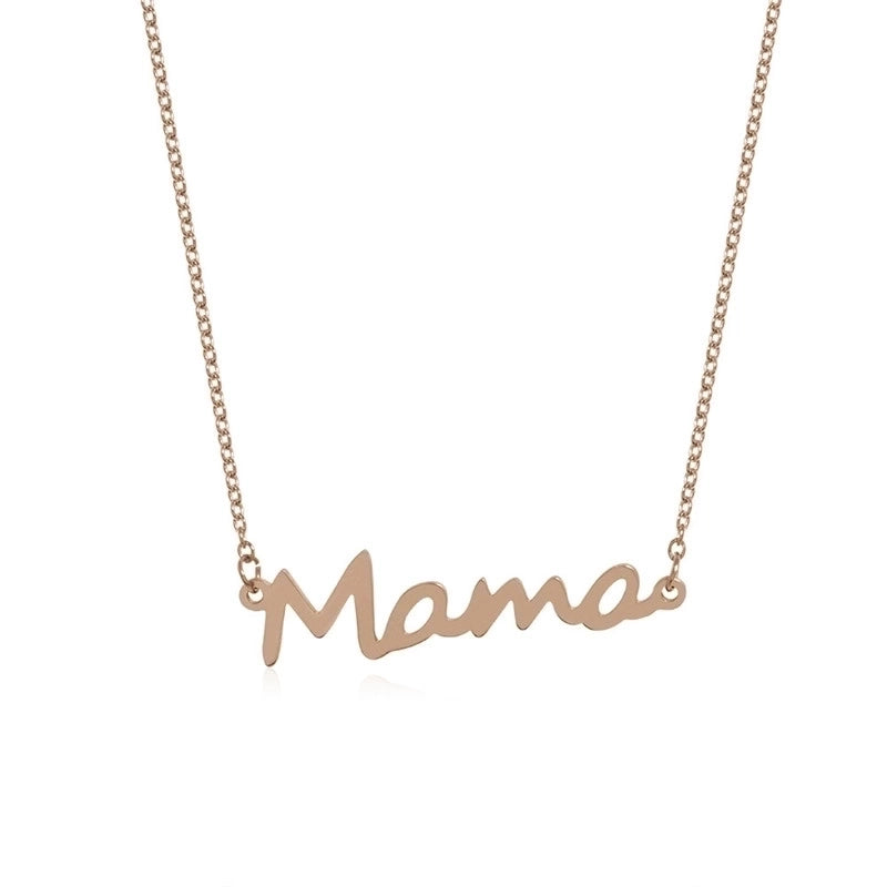 1 Piece Mama Minimalist Letter Moon Heart Shape Alloy Copper Plating Inlay Artificial Rhinestones Artificial Diamond Rose Gold Plated Gold Plated Silver Plated Pendant Necklace