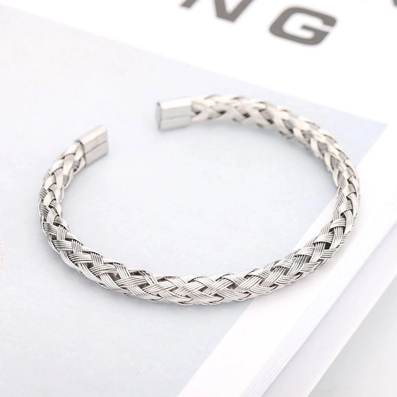 Minimalist Solid Color 304 Stainless Steel 18K Gold Plated Bangle In Bulk