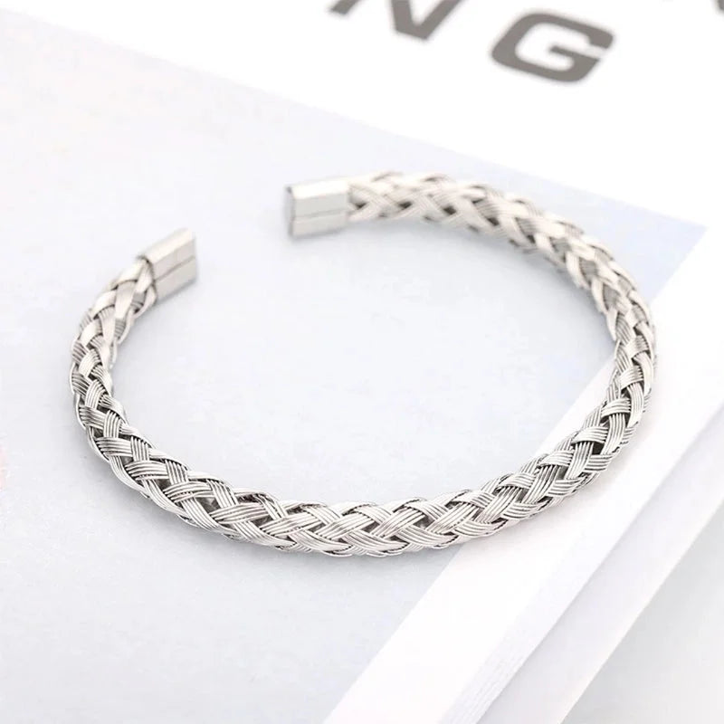 Minimalist Solid Color 304 Stainless Steel 18K Gold Plated Bangle In Bulk