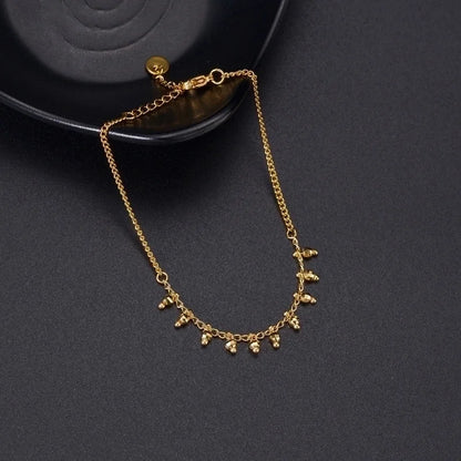 304 Stainless Steel 18K Gold Plated Fashion Beaded Plating Round Bracelets