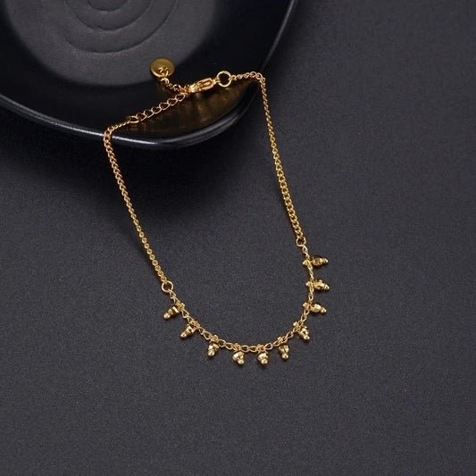 304 Stainless Steel 18K Gold Plated Fashion Beaded Plating Round Bracelets