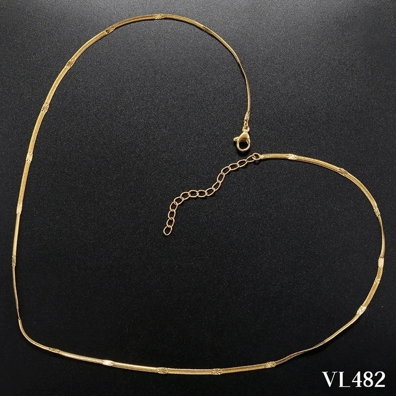 Hip-Hop Minimalist Solid Color Copper 18K Gold Plated Necklace