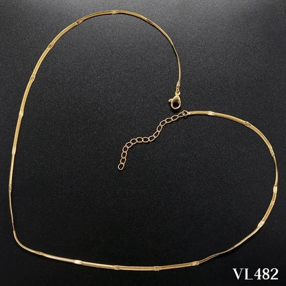 Hip-Hop Minimalist Solid Color Copper 18K Gold Plated Necklace