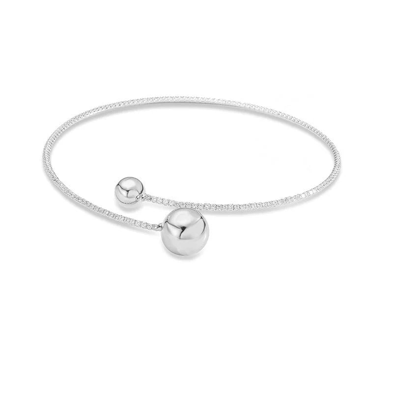 Copper 18K Gold Plated Inlay Round Heart Shape Zircon Bracelets Necklace