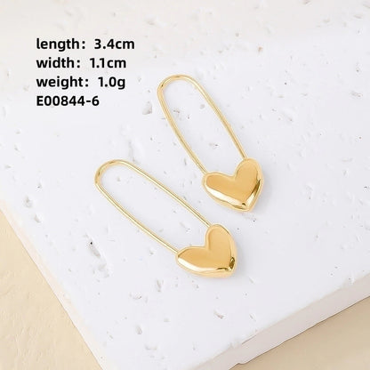 1 Pair Casual Minimalist Korean Style Solid Color Copper Earrings