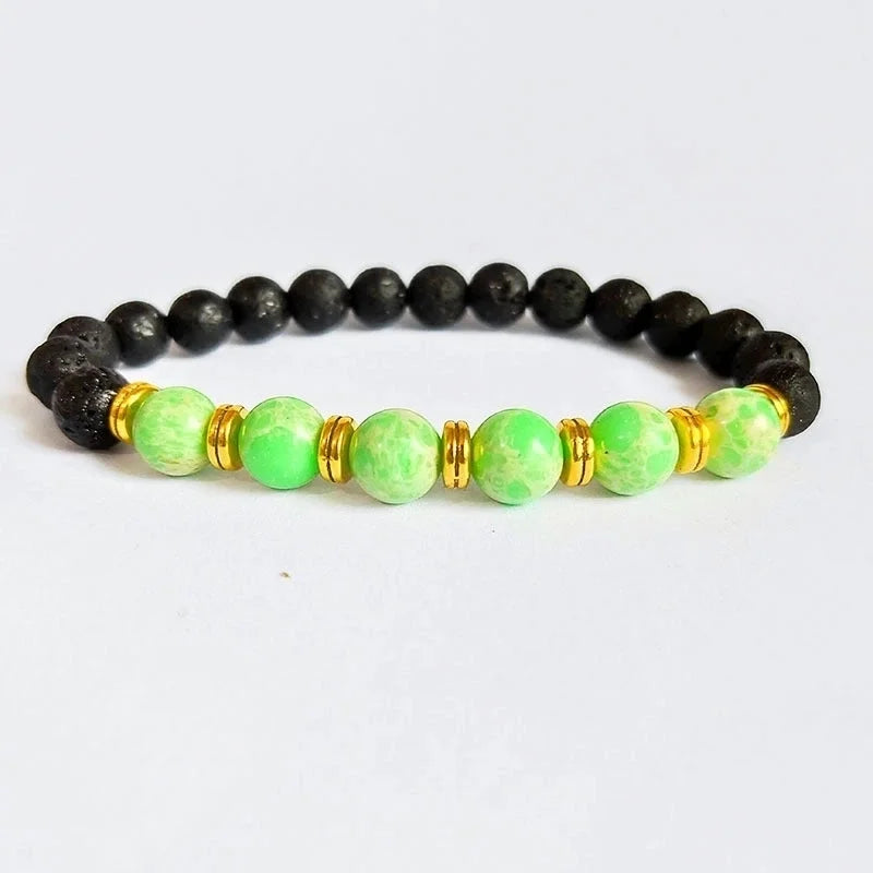 Minimalist Color Block Turquoise Tiger Eye Lapis Lazuli Bracelets 1 Piece