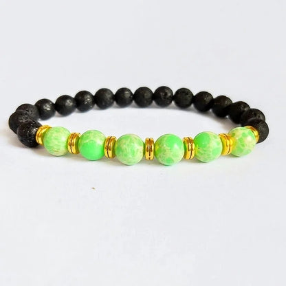 Minimalist Color Block Turquoise Tiger Eye Lapis Lazuli Bracelets 1 Piece