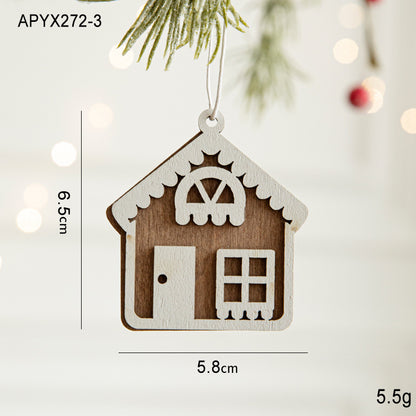 Christmas Ornaments Nordic Carved Cabin Hanging Decoration Christmas Tree Snowflake Diy Window Display Christmas Decoration