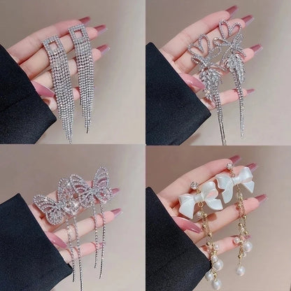 1 Pair Glam Geometric Plating Inlay Alloy Artificial Pearls Rhinestones Drop Earrings