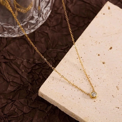 Titanium Steel Copper Leaf Heart Shape Pendant Necklace