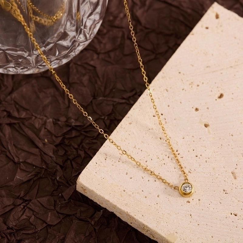 Titanium Steel Copper Leaf Heart Shape Pendant Necklace