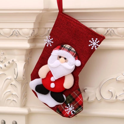 New Cross-border Medium Size Linen Christmas Stockings Gift Bag Nhmv155603