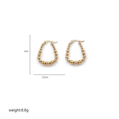 1 Pair Elegant Sweet Commute Heart Shape Plating Stainless Steel 18K Gold Plated Earrings