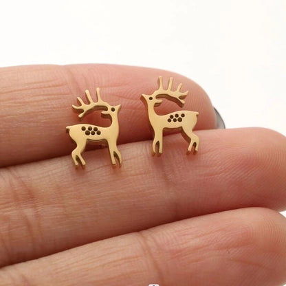 1 Pair Casual Cute Animal Plating Hollow Out 304 Stainless Steel 18K Gold Plated Ear Studs