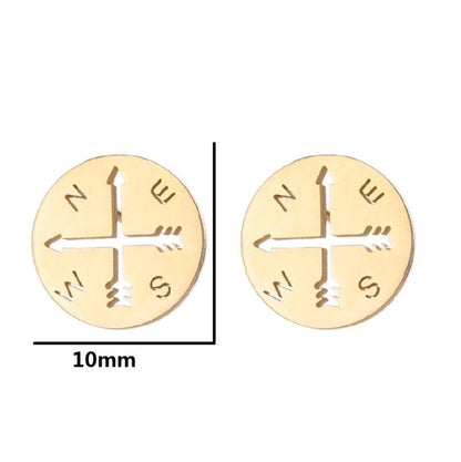 1 Pair Halloween Fashion Smile Face Star Skull Plating Hollow Out Stainless Steel Ear Studs