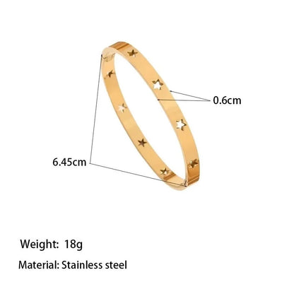 Minimalist Pentagram 304 Stainless Steel Bangle In Bulk