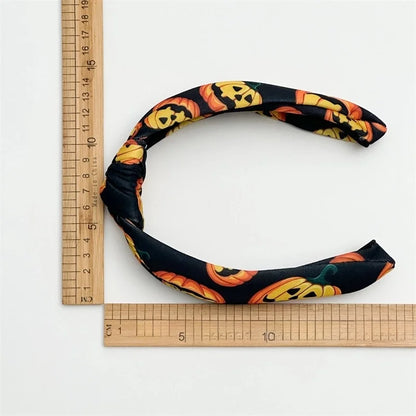 Europe And America New Halloween Headband Skull Pumpkin Fabric Knotted Headband Holiday Party Headdress In Stock