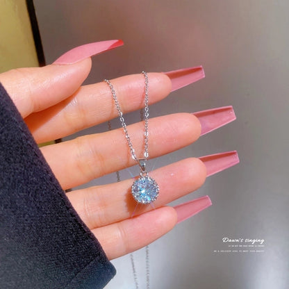 Fashion Geometric Titanium Steel Copper Plating Artificial Diamond Necklace