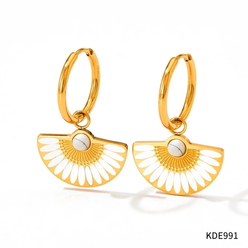 1 Pair Casual Color Block Plating 304 Stainless Steel 16K Gold Plated White Gold Plated Gold Plated Drop Earrings