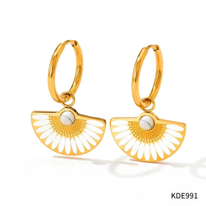 1 Pair Casual Color Block Plating 304 Stainless Steel 16K Gold Plated White Gold Plated Gold Plated Drop Earrings