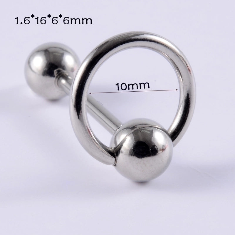 1 Piece Tongue Rings Minimalist Geometric 304 Stainless Steel Plating 18K Gold Plated