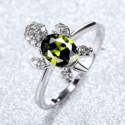 Minimalist Animal Copper Plating Inlay Artificial Gemstones Rings