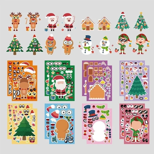 Christmas Cute Christmas Tree Santa Claus Copper Plate Sticker Daily Gift Stickers