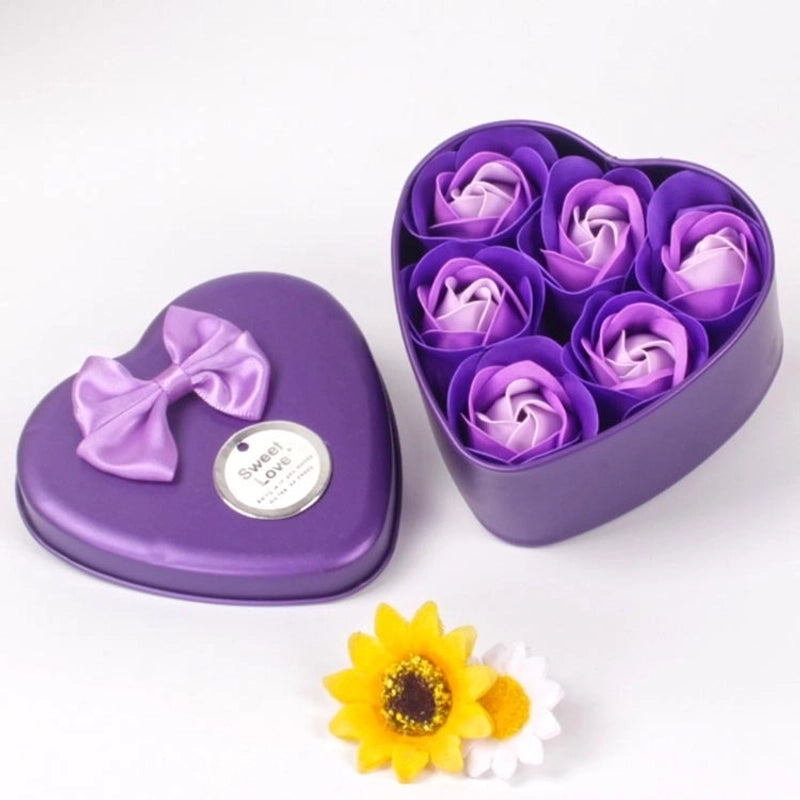Christmas Valentine'S Day Romantic Heart Shape Iron Date Festival Soap Flower