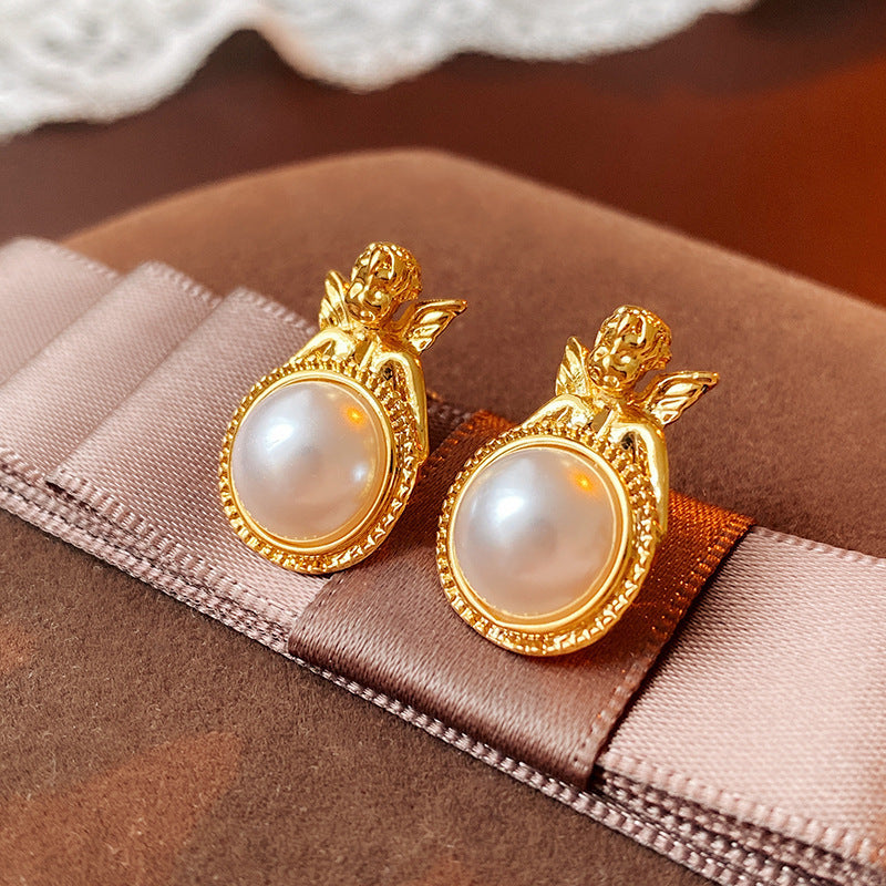2 Pieces Mid-century Modern Round Geometric Copper Electroplating Earrings