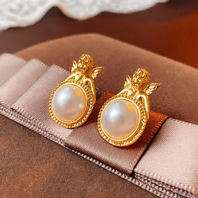 2 Pieces Mid-century Modern Round Geometric Copper Electroplating Earrings