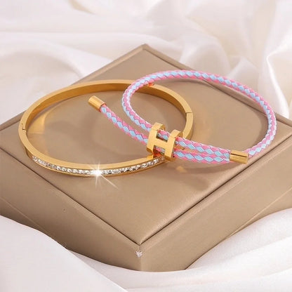 Casual Minimalist Classic Style Solid Color 304 Stainless Steel Bangle In Bulk