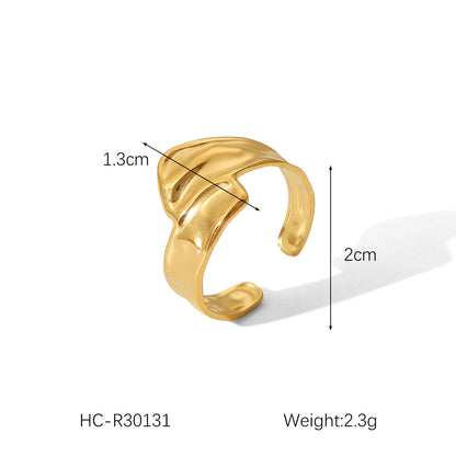 IG Style Open Ring Stripe Round Circle Geometric Stainless Steel Electroplating Rings