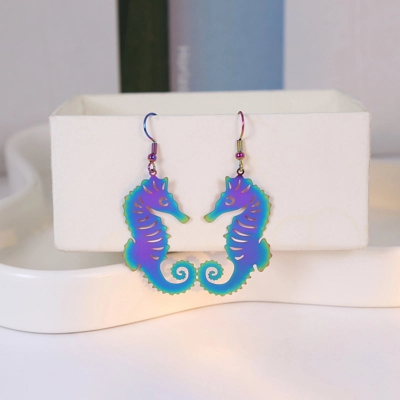 1 Pair Minimalist Classic Style Color Block Patchwork 304 Stainless Steel Drop Earrings