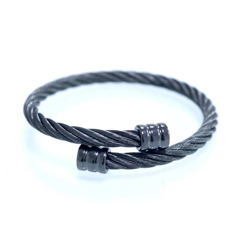 Fashion Twist 304 Stainless Steel 18K Gold Plated Bangle In Bulk