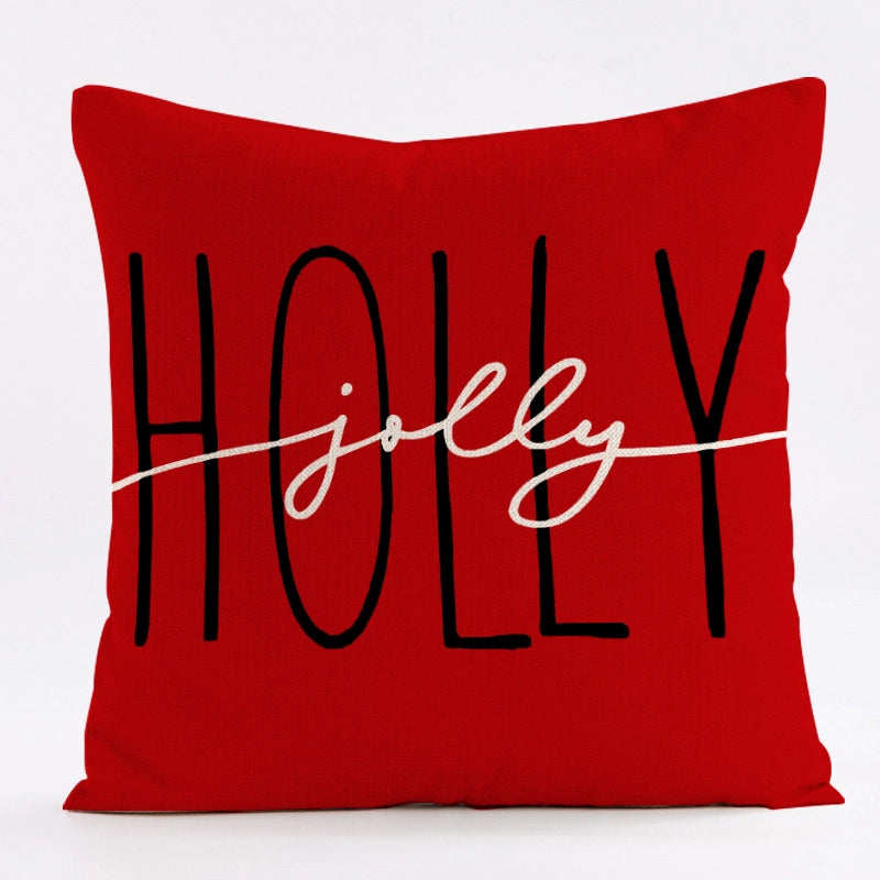 Hot Sale Christmas Printed Pillowcase Snowman Santa Claus Pillow Car Sofa Cushion Pillow