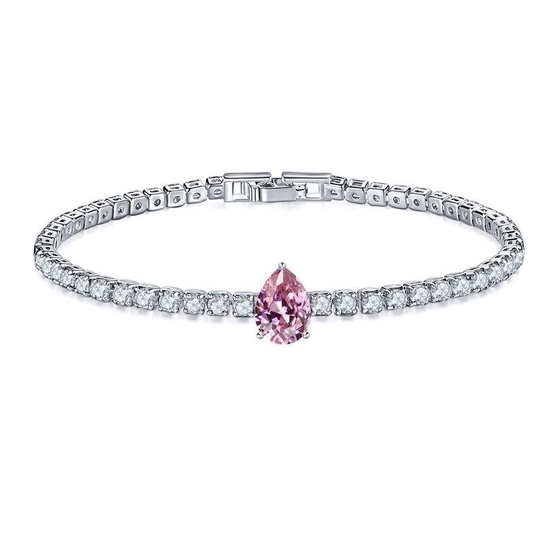 Retro Water Droplets Copper Inlay Zircon Bracelets 1 Piece