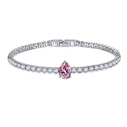 Retro Water Droplets Copper Inlay Zircon Bracelets 1 Piece