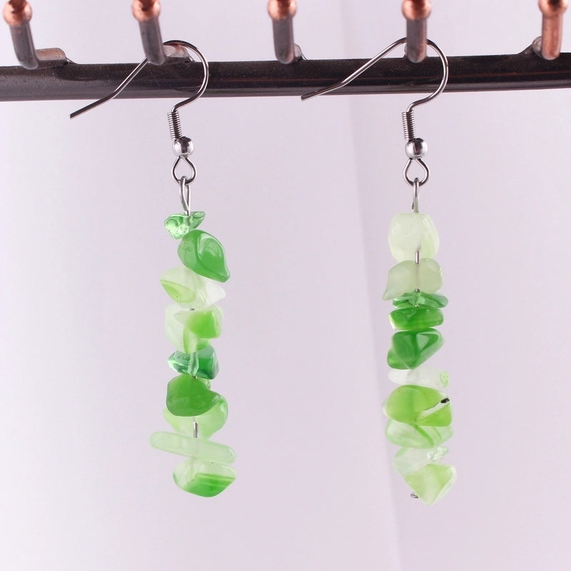 Fashion Irregular Natural Stone Handmade Drop Earrings 1 Pair