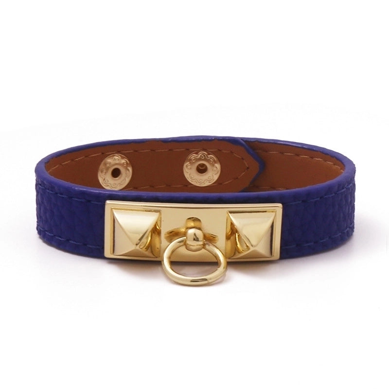 Alloy Copper Hip-Hop Retro Square Bangle