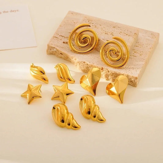 1 Pair Cute Luxurious Wedding Geometric 304 Stainless Steel 18K Gold Plated Stainless Steel Earrings