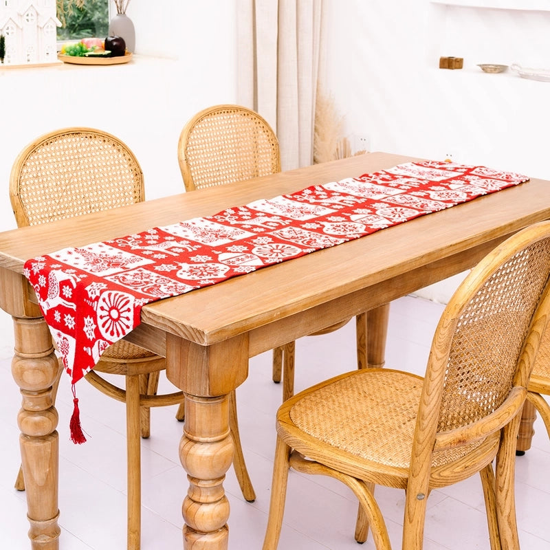 New Christmas Decoration Knitted Cloth Table Runner Creative Christmas Table Decoration