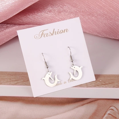 1 Pair Fashion Portrait Polishing 304 Stainless Steel Drop Earrings
