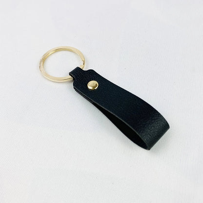 Creative Solid Color Pu Keychain Simple Couple Leather Car Key Ring Metal Universal Bag Strap Buckle Office Culture Accessories