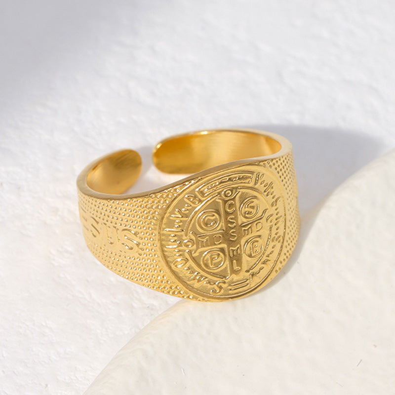 Women Minimalist Stripe Ellipse Leaf Stainless Steel Rings