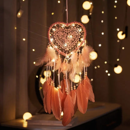 Creative Hollow Love Dream Catcher Lantern Hanging Ornaments Nordic Wedding Dream Catcher Christmas Dream Catcher Hanging Ornaments
